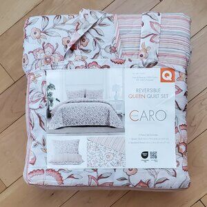 Caro Queen 3Pc Quilt Set New